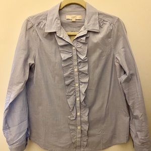 Loft ruffle button down